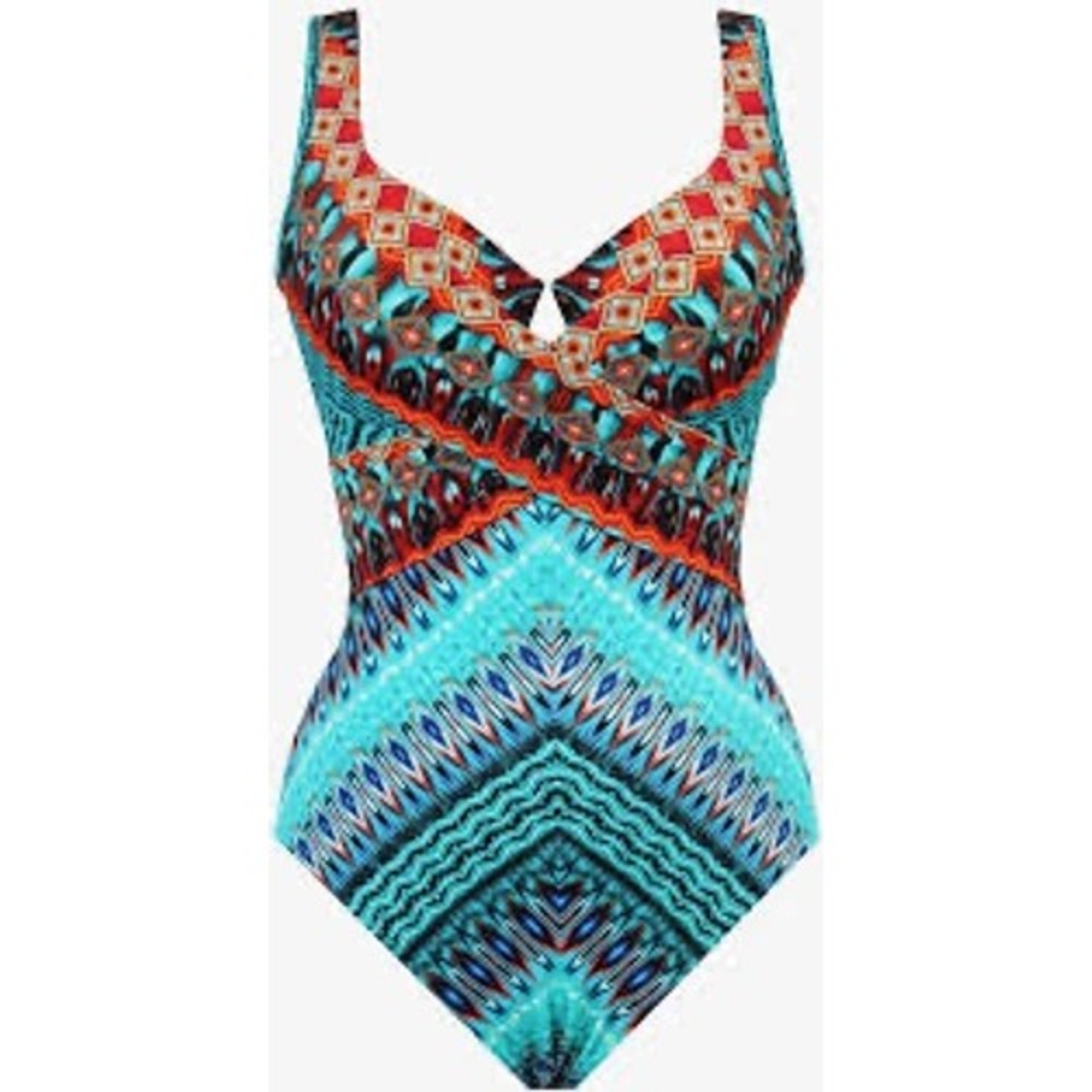Miraclesuit Casbah Escape One Piece Swimsuit Multicolor Size 10 New With Tags